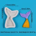 Mermaid tail silicone mold for fondant baking with scale texture and size dimensions - Large Mermaid Tail (72g) / Gray