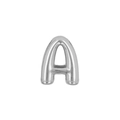 Polished silver metal letter A pendant charm for DIY bracelet and fashion jewelry - Letter A / Silver
