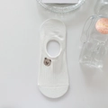 Summer white invisible low-cut socks with cute bear embroidery, breathable cotton short socks. - One Size / Teddy Bear