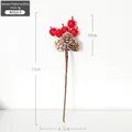 Artificial red berry and snowy pine cone Christmas pick, 24cm festive floral branch - ACG3-3 (Single / Pine Cone Snow Style)