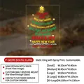Size chart for Christmas tree window stickers featuring five specific dimensions and material details - Peaceful And Joyful Christmas Tree P-sd390 / S Small