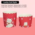 Pirottini rossi per muffin con gatto portafortuna in due dimensioni per la cottura - Gatto portafortuna / Piccolo (50 pezzi)