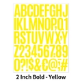 Detail of 2-inch yellow bold alphabet and number stickers for scrapbooking and DIY - Yellow