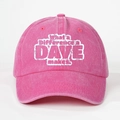 Pink washed cotton baseball cap with vintage lettering for men and women - Rose Red