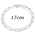 Silver paperclip chain bracelet with lobster clasp and 17cm length specification - Steel / 17cm