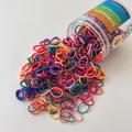 Colorful high elasticity hair bands set in a transparent jar for kids and women - Mixed Color Thickened Approx 500 Pcs (Jar)