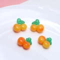 Detailed view of glossy resin cherry charms in orange and yellow for DIY jewelry making - 8# Small Yellow Cherry 1pc