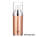 Primer plano de iluminador corporal líquido oro rosa con bomba blanca y brillo sutil - 2# Oro Rosa