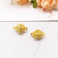 Golden sphere magnetic heart clasp with sparkling rhinestones for DIY jewelry necklaces - Gold Rhinestone Ball (8mm)