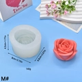 Detaillierte Maße der Rosen-Silikonform für DIY-Seifen, Fondant und Kerzenherstellung - Mittlere Größe(M#)