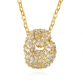 Gold plated initial necklace with spiral pendant and sparkling cubic zirconia stones - Letter G