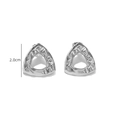 Detail of silver geometric triangle stud earrings with hammered metal texture, 2.0cm height - JH0104 / Steel