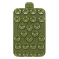 Olive green silicone phone suction mat with small cups and a unique heart-shaped pattern - Army Green