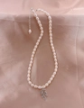 White Pearl Silver Leaf Pendant