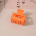 Matte orange rectangular hair claw clip in a minimalist square design for thick hair - Bulk/5cm / Fluorescent Orange