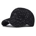 Winter black and white tweed baseball cap with warm lining and woven texture - Adjustable / Black