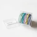 50-piece set of macaron color seamless elastic hair ties in a clear plastic storage box - 50 Pcs Boxed / Ice Cream Color Ribbed
