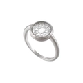 Eleganter Silberring mit Zirkonia-Steinen im geometrischen Design und Durchbruchmuster - Geometrischer Ausgehöhlter Stil (KR54449-KC)