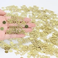 Golden Happy Birthday letter and round confetti set for birthday party table decoration - 100 Pieces / Gold + Circles