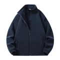Men's navy blue fleece jacket with stand collar and warm thick lining for winter - M / Men's Deep Blue