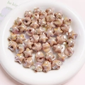 Star-shaped pearlescent beads in nude brown finish for DIY jewelry and phone chain kits - 16mm (Hole approx 2.5mm) / Light Coffee