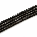 Faceted black lava stone round beads 10mm for jewelry making on white background - 10mm / Electroplated Black