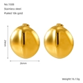 Detail showing 29mm x 26mm dimensions and weight of 18k gold plated teardrop earrings - Water Drop Style (ZE1508G)