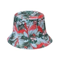 Damen Sonnen-Sonnenhut in Hellblau mit tropischem Flamingo- und Palmenmuster - Einheitsgröße (58cm) / Hellblau Tropischer Regenwald Flamingo (8)