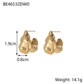 Detailed view of gold irregular flower earrings with weight and size specifications - Gold Irregular Lava Style (BE46532DW0)