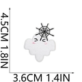 Detail of Halloween ghost embroidery patch with cobweb showing 4.5x3.6cm dimensions - No.40 (Small)