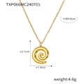 Collar con colgante de espiral en acero inoxidable bañado en oro 18k con medidas - Collar de Espiral (TXP066) / Dorado