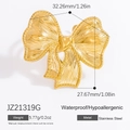 Bague nœud en acier inoxydable doré étanche avec spécifications de taille et poids - Style Nœud Fluide (JZ21319G)
