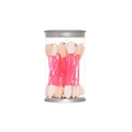 Pink double-sided disposable sponge eyeshadow applicators in a clear storage jar - 6.5cm Pink Handle Skin White Sponge - 25 Pcs Tube