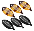 Set of 6 classic banana hair clips in matte black and brown finishes for styling - Set 18 (6 Pcs)