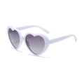 Chic white heart-shaped sunglasses with stylish grey gradient lenses for outdoor fashion - Standard PC Lens / White Frame Gradient Grey Lens (PC)