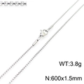 Zilveren roestvrijstalen ketting 600x1,5mm 3,8g variant voor hanger sieraad - Zilver 1.5mm x 600mm (KN230390-Z)