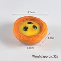Realistic artificial blueberry egg tart model with dimensions 8.2cm x 3.2cm and 32g weight - Blueberry Egg Tart (Single without packaging)