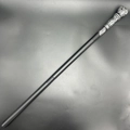 Vintage-Zepter-Gehstock mit geprägtem Silbergriff und mattschwarzem Schaft - Silber