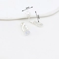 Silver clip-on earring converter with 6mm prong setting and shiny white zircon stone - Type 7 White Zirconia Triangle Clip Silver Plated
