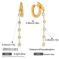 Detailansicht der Maße und Materialien von 18K Gold Quastenohrringen mit Zirkonia - Gold (JDE0311181)