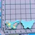 Blue butterfly resin charms for DIY hair clips and shoe accessories, set of two - Blue