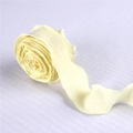 Elegant yellow linen textured ribbon with ruffled edges for luxury bouquet wrapping - 2.5cm Simple Pack / Bright yellow