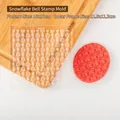 Snowflake and bell pattern stamp for Christmas cookies and fondant crafts, 10x10cm size - SY0145-Snowflake Bell