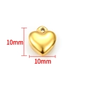 Polished gold stainless steel heart lock pendant with 10mm x 10mm size markings - Vacuum 18K Gold Polished Solid Small Heart Pendant 10mm