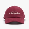 Classic burgundy cotton baseball cap with white 3D embroidery on a white background - Adjustable / Burgundy