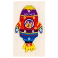 Wooden 3D rocket puzzle toy for kids with numbers 1 to 10 for early learning - Rocket
