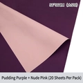Double-sided floral wrapping paper in pudding purple and nude pink colors, 56x56cm size - Pudding Purple + Nude Pink