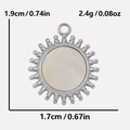 Pendente sole in acciaio inossidabile argento con inserto in madreperla e dimensioni - Solo ciondolo / Colore Acciaio (Pendente in Conchiglia Bianca)