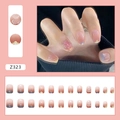 Pink gradient press-on nails with 3D bears and glitter, set of 24 pieces Z323 - Z323 Light-changing Little Bear (Glue Style)