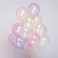 Colorful translucent latex balloons in pastel shades tied with ribbons for party decor - 12 Inch / 100 Pcs / Multicolor